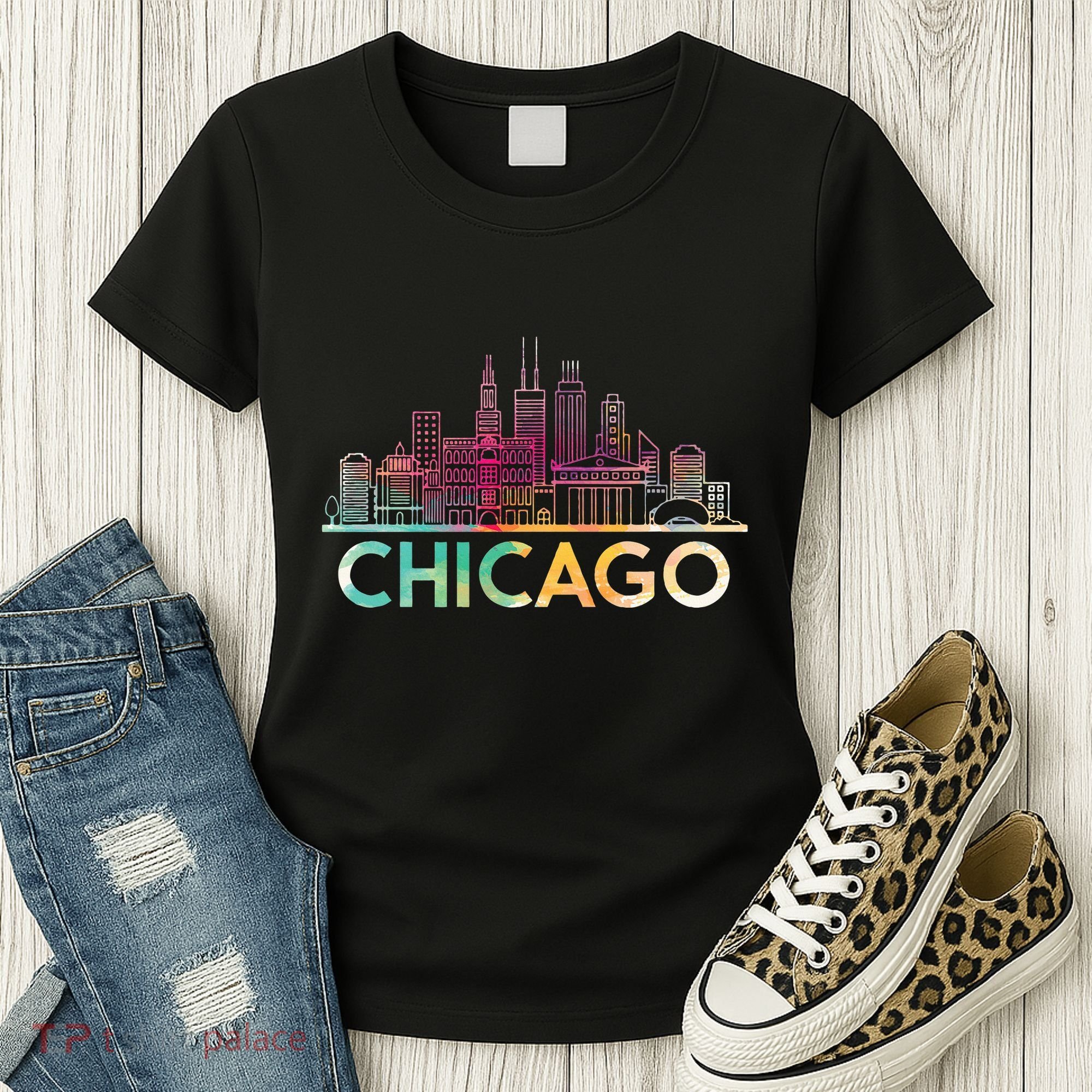 Chicago Illinois Skyline City Souvenir Women's T-Shirt