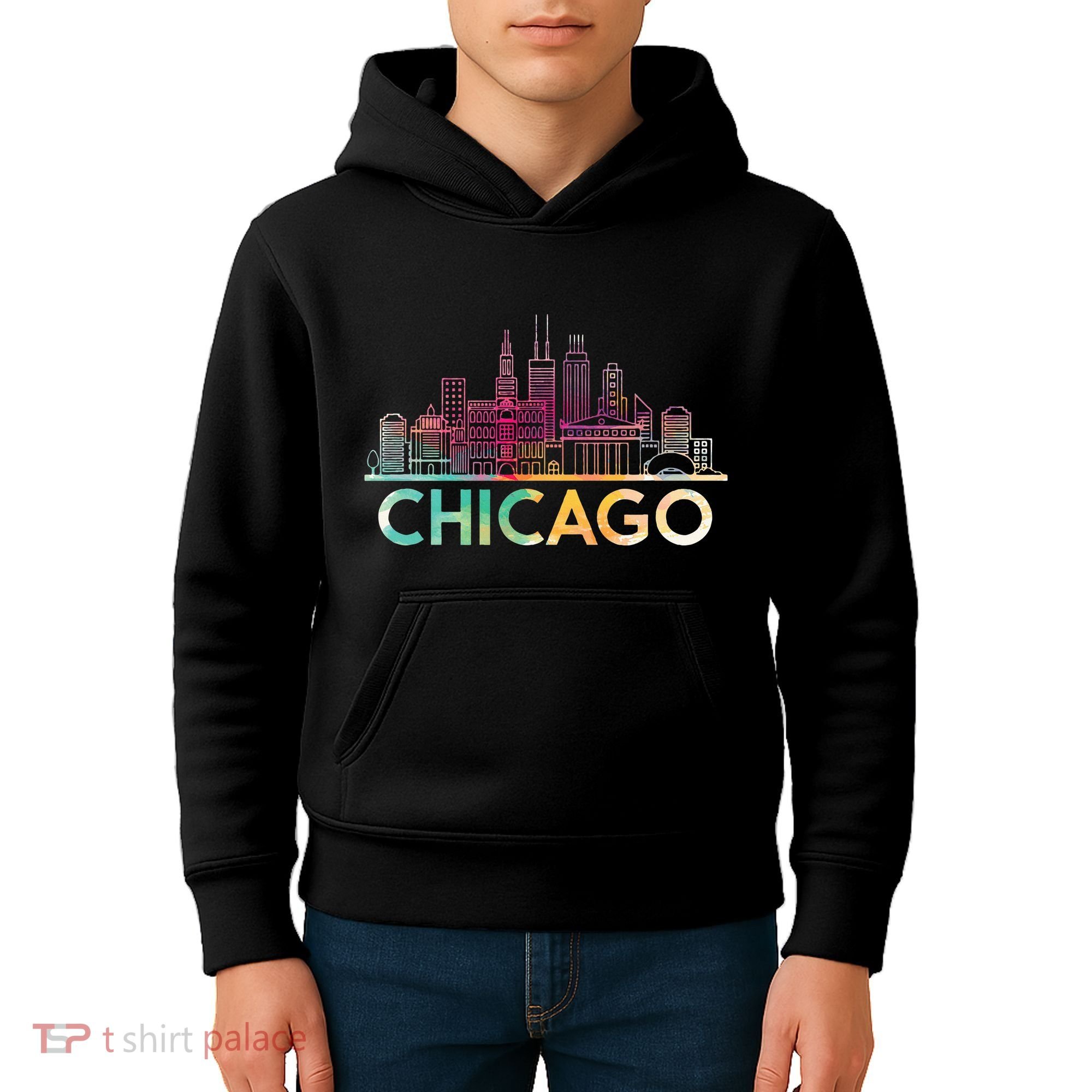 Chicago Illinois Skyline City Souvenir Kids Hoodie