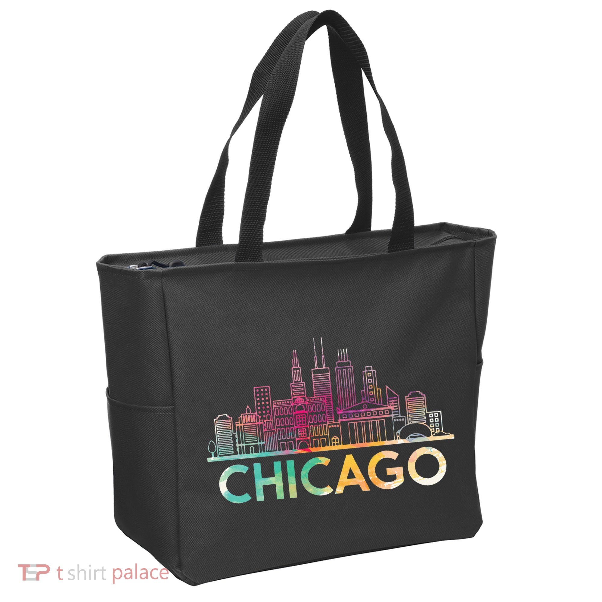 Chicago Illinois Skyline City Souvenir Tote Bag