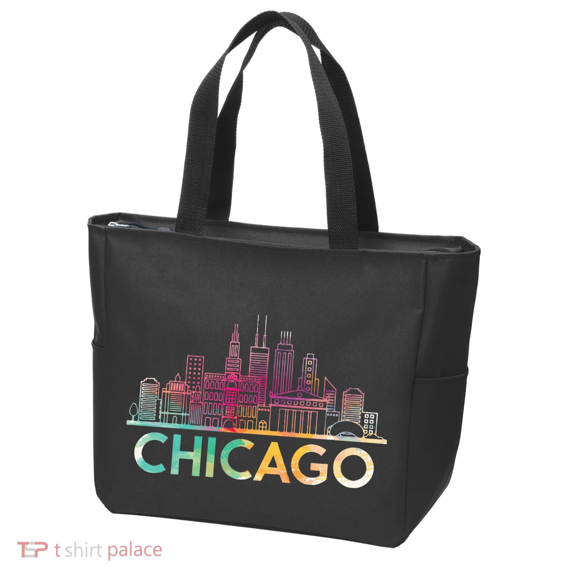 Chicago Illinois Skyline City Souvenir Tote Bag