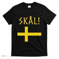Cheers In Swedish Souvenir Flag Of Sweden Gifts Funny Scale T-Shirt thumb 0