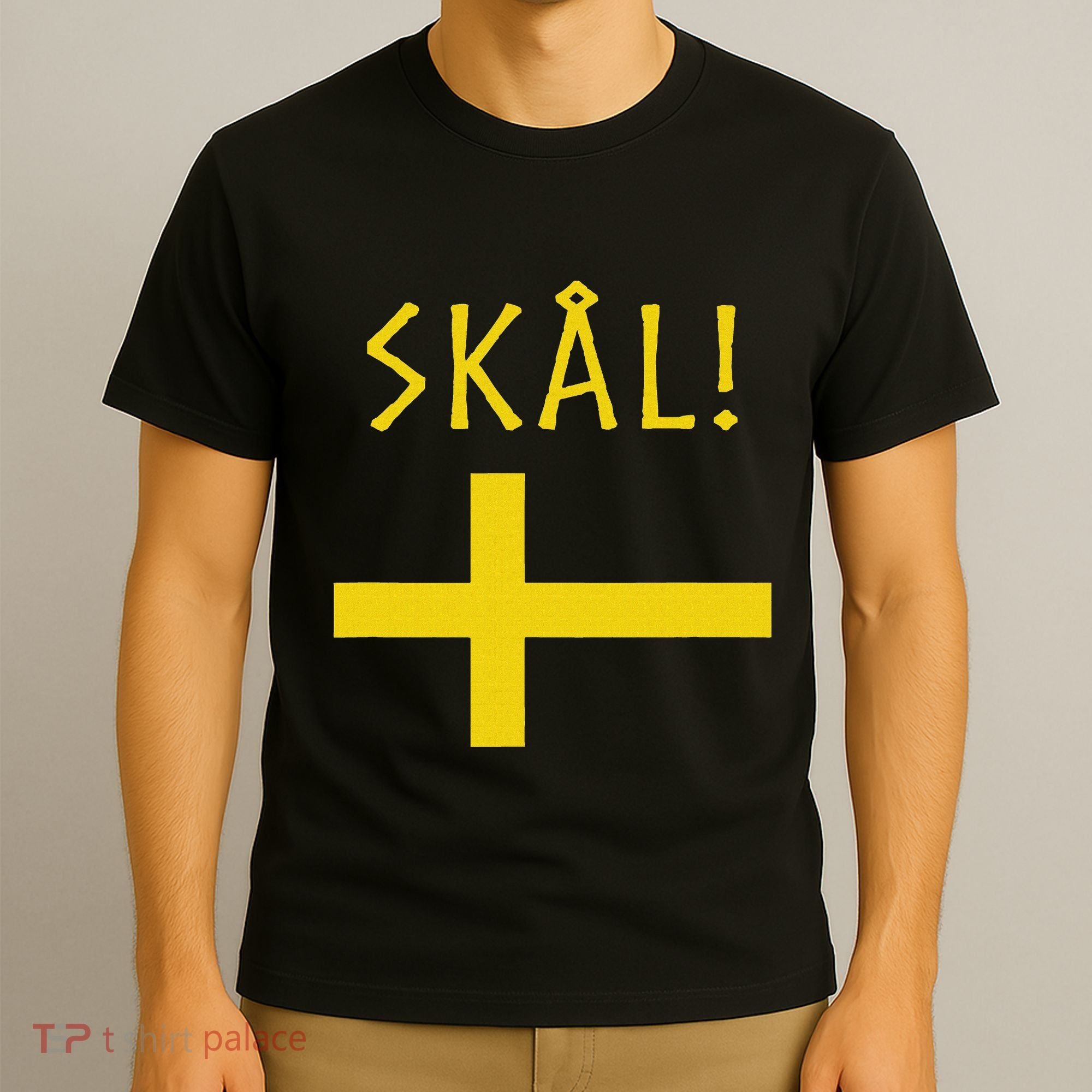Cheers In Swedish Souvenir Flag Of Sweden Gifts Funny Scale T-Shirt