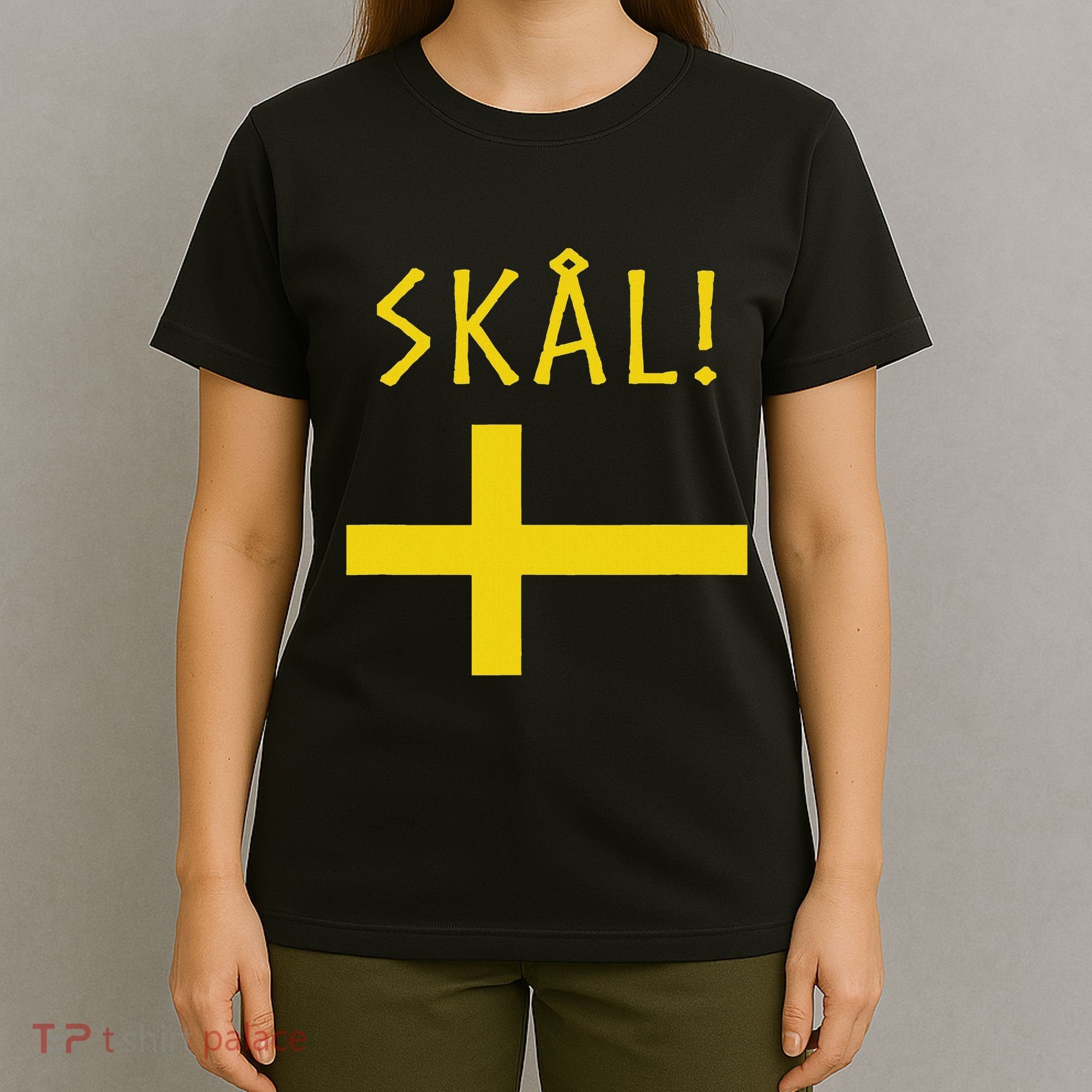 Cheers In Swedish Souvenir Flag Of Sweden Gifts Funny Scale T-Shirt