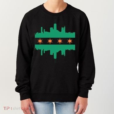 Chicago Irish Skyline St Patricks Day Flag Gift Women's Sweatshirt
