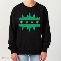 Chicago Irish Skyline St Patricks Day Flag Gift Women's Sweatshirt thumb 0