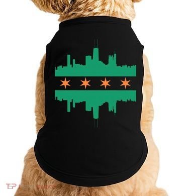 Chicago Irish Skyline St Patricks Day Flag Gift Doggie Tank