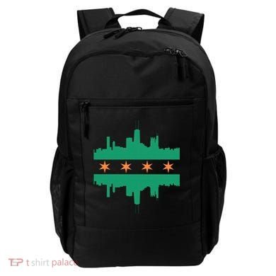 Chicago Irish Skyline St Patricks Day Flag Gift Backpack