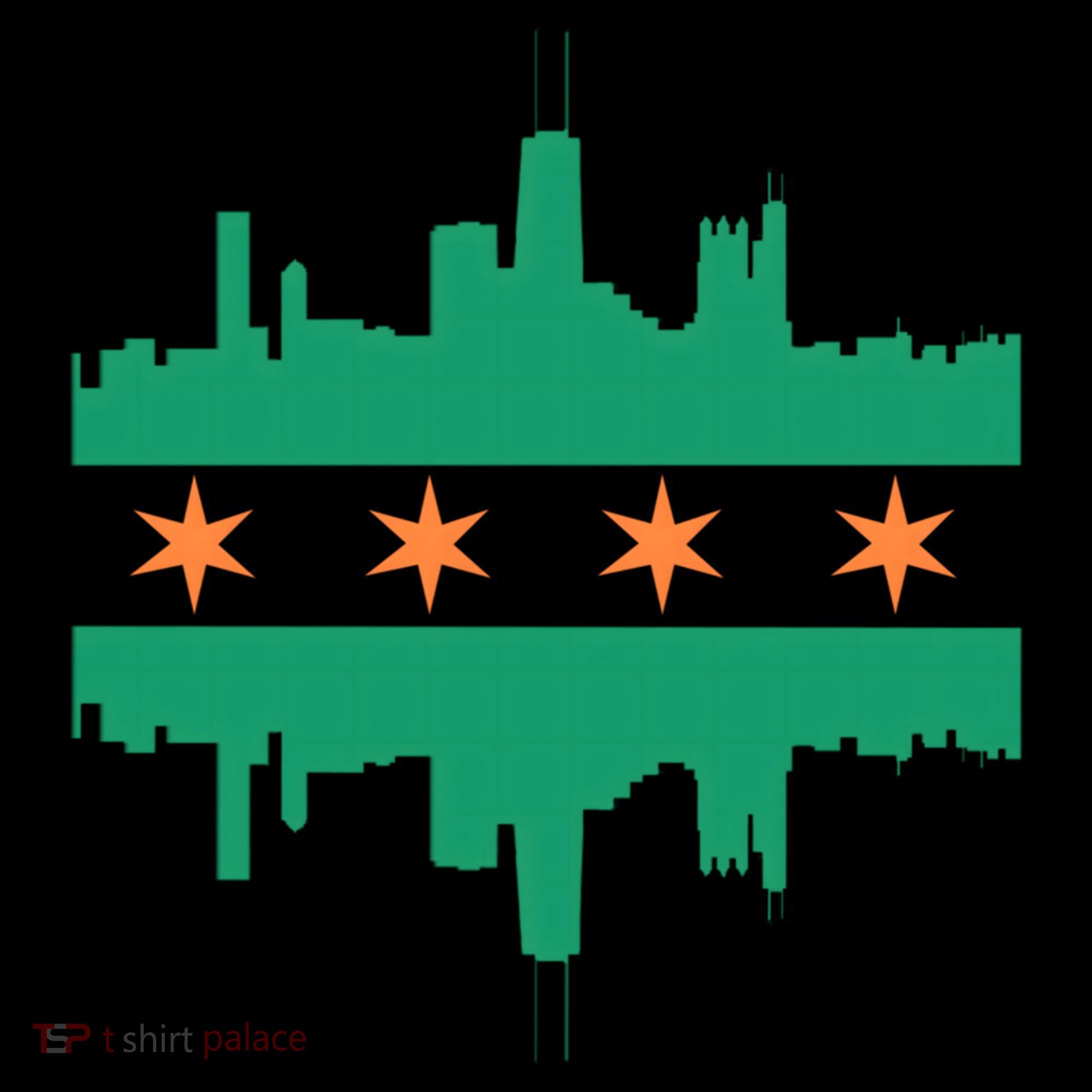Chicago Irish Skyline St Patricks Day Flag Gift Ornament