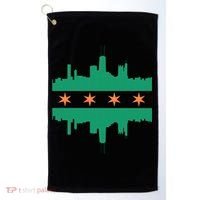 Chicago Irish Skyline St Patricks Day Flag Gift Golf Towel thumb 0