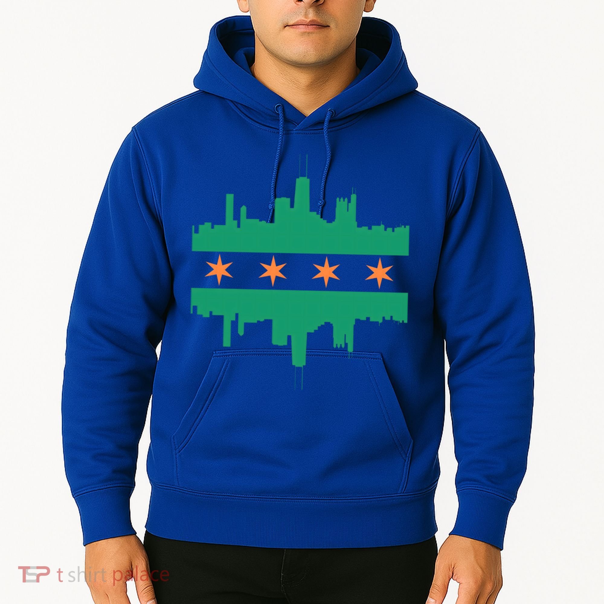 Chicago Irish Skyline St Patricks Day Flag Gift Hoodie