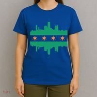 Chicago Irish Skyline St Patricks Day Flag Gift T-Shirt thumb 4