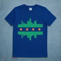 Chicago Irish Skyline St Patricks Day Flag Gift T-Shirt thumb 5