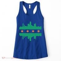 Chicago Irish Skyline St Patricks Day Flag Gift Women's Tank Top thumb 0
