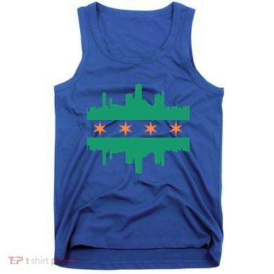 Chicago Irish Skyline St Patricks Day Flag Gift Tank Top