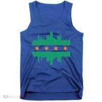 Chicago Irish Skyline St Patricks Day Flag Gift Tank Top thumb 0