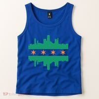 Chicago Irish Skyline St Patricks Day Flag Gift Tank Top thumb 2