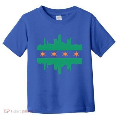 Chicago Irish Skyline St Patricks Day Flag Gift Toddler T-Shirt