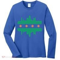 Chicago Irish Skyline St Patricks Day Flag Gift Women's Long Sleeve Shirt thumb 0