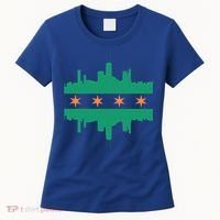 Chicago Irish Skyline St Patricks Day Flag Gift Women's T-Shirt thumb 0