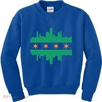 Chicago Irish Skyline St Patricks Day Flag Gift Kids Sweatshirt thumb 0