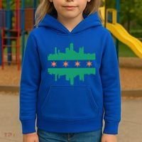 Chicago Irish Skyline St Patricks Day Flag Gift Kids Hoodie thumb 3