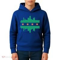 Chicago Irish Skyline St Patricks Day Flag Gift Kids Hoodie thumb 4