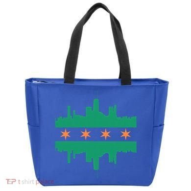 Chicago Irish Skyline St Patricks Day Flag Gift Tote Bag