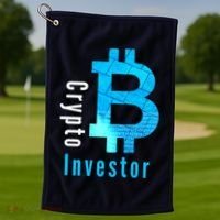 Crypto Investor, Satoshi, Bitcoin, Blockchain, Cryptocurrency, DeFi, BTC Golf Towel thumb 1