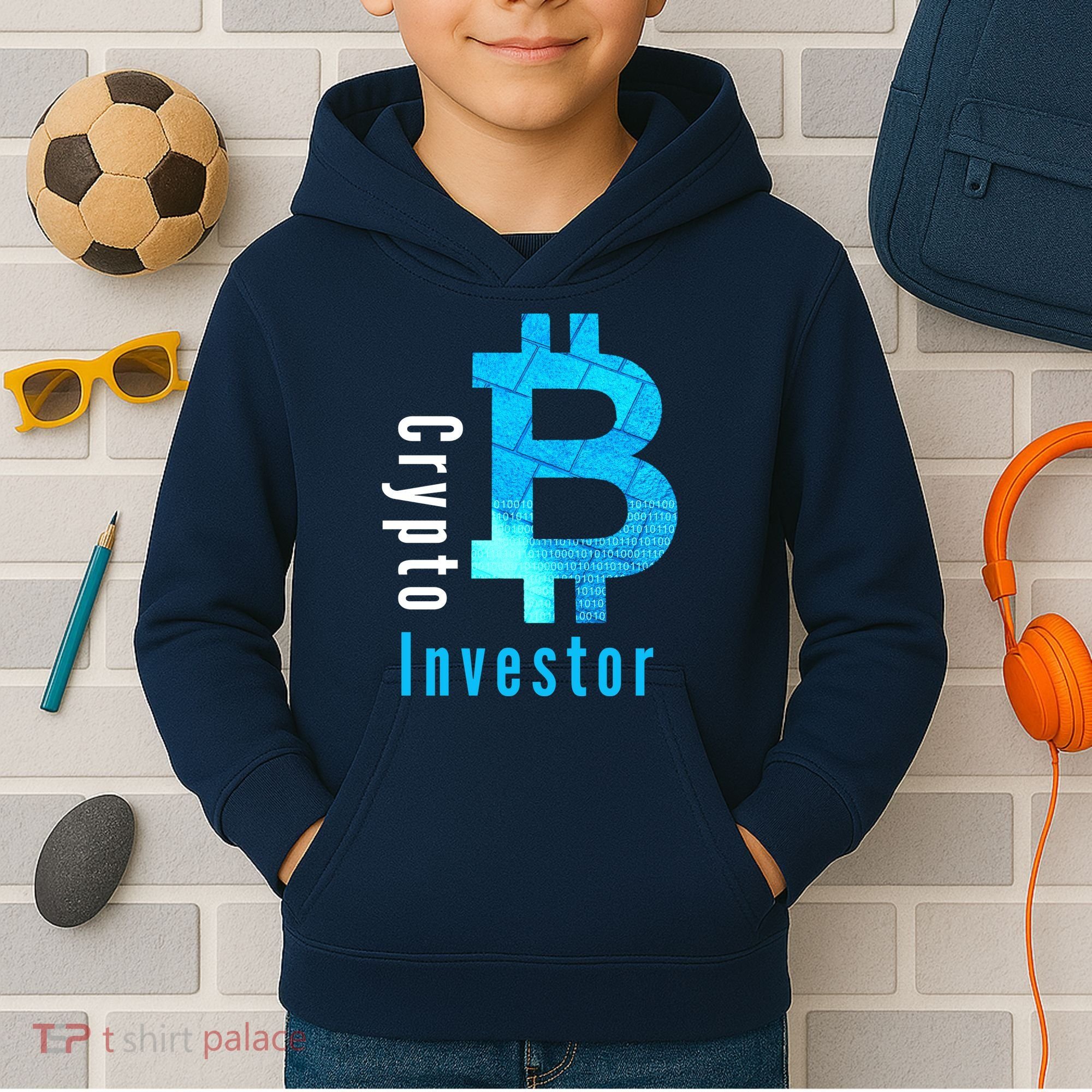Crypto Investor, Satoshi, Bitcoin, Blockchain, Cryptocurrency, DeFi, BTC Kids Hoodie