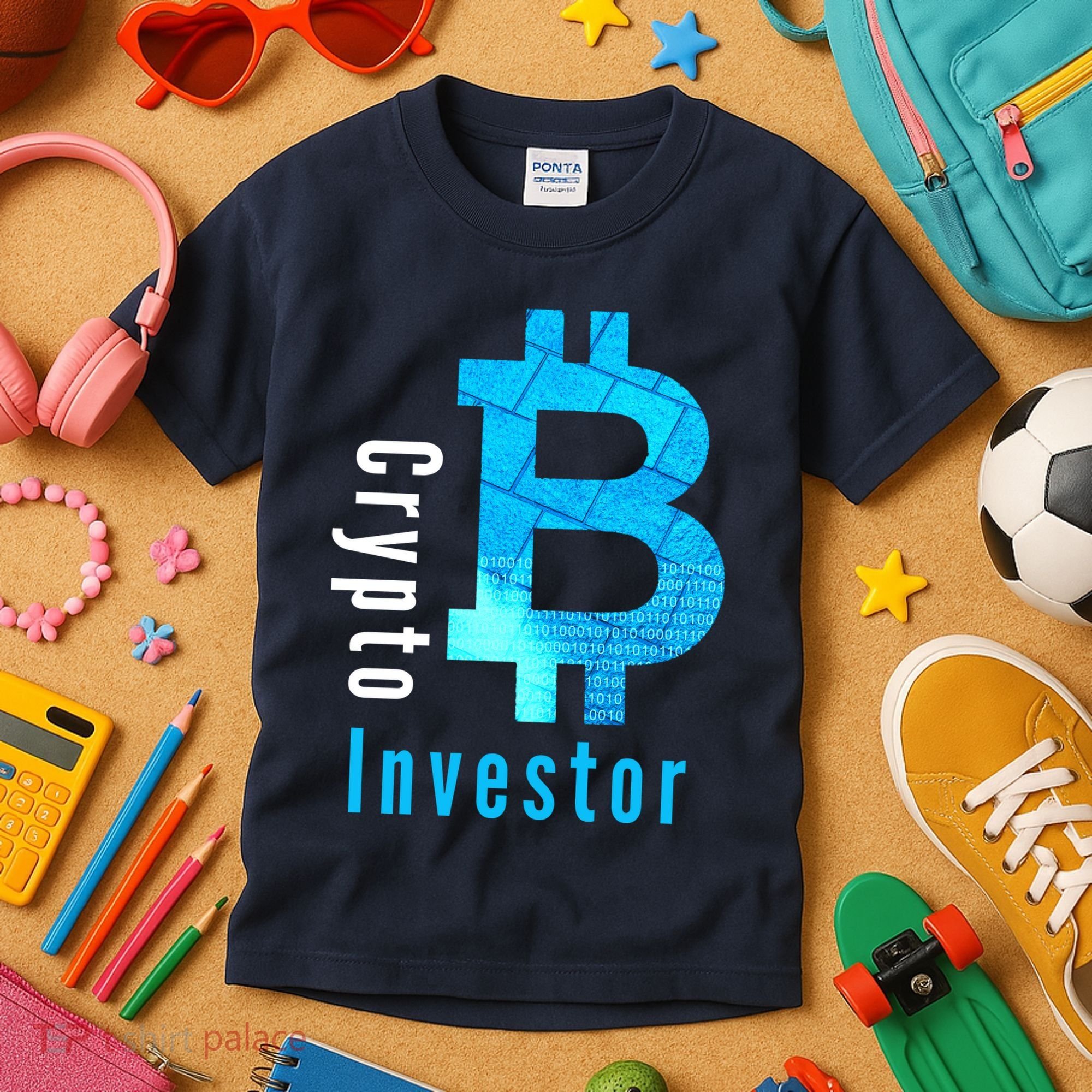 Crypto Investor, Satoshi, Bitcoin, Blockchain, Cryptocurrency, DeFi, BTC Kids T-Shirt