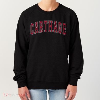 Carthage Illinois Souvenir College Style Red Text Women's Sweatshirt