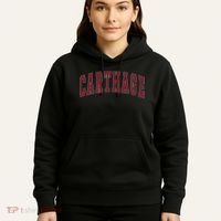 Carthage Illinois Souvenir College Style Red Text Hoodie thumb 5