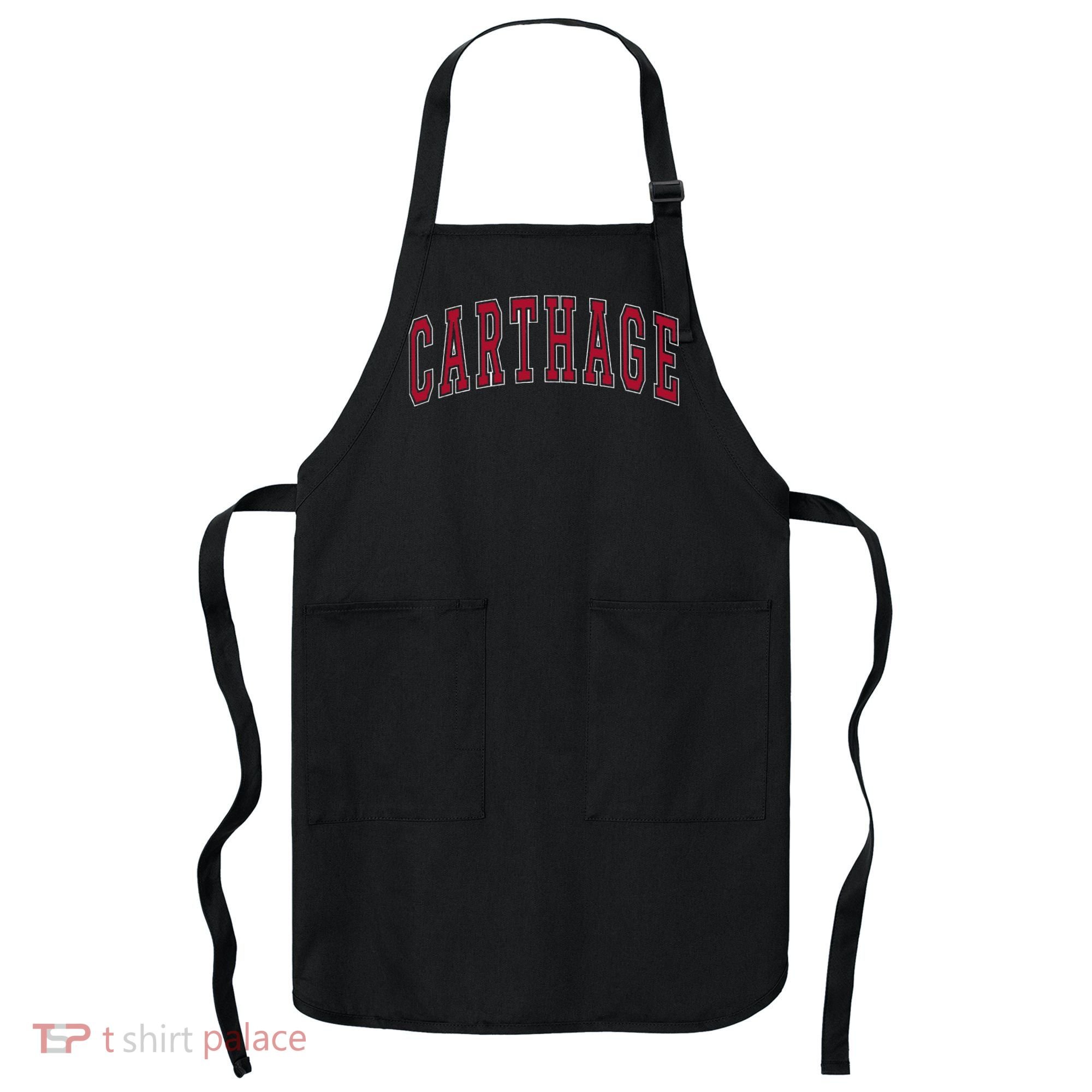 Carthage Illinois Souvenir College Style Red Text Apron