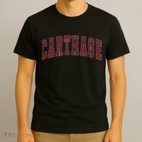 Carthage Illinois Souvenir College Style Red Text T-Shirt thumb 3