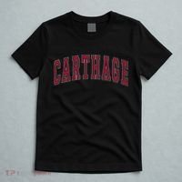 Carthage Illinois Souvenir College Style Red Text T-Shirt thumb 5