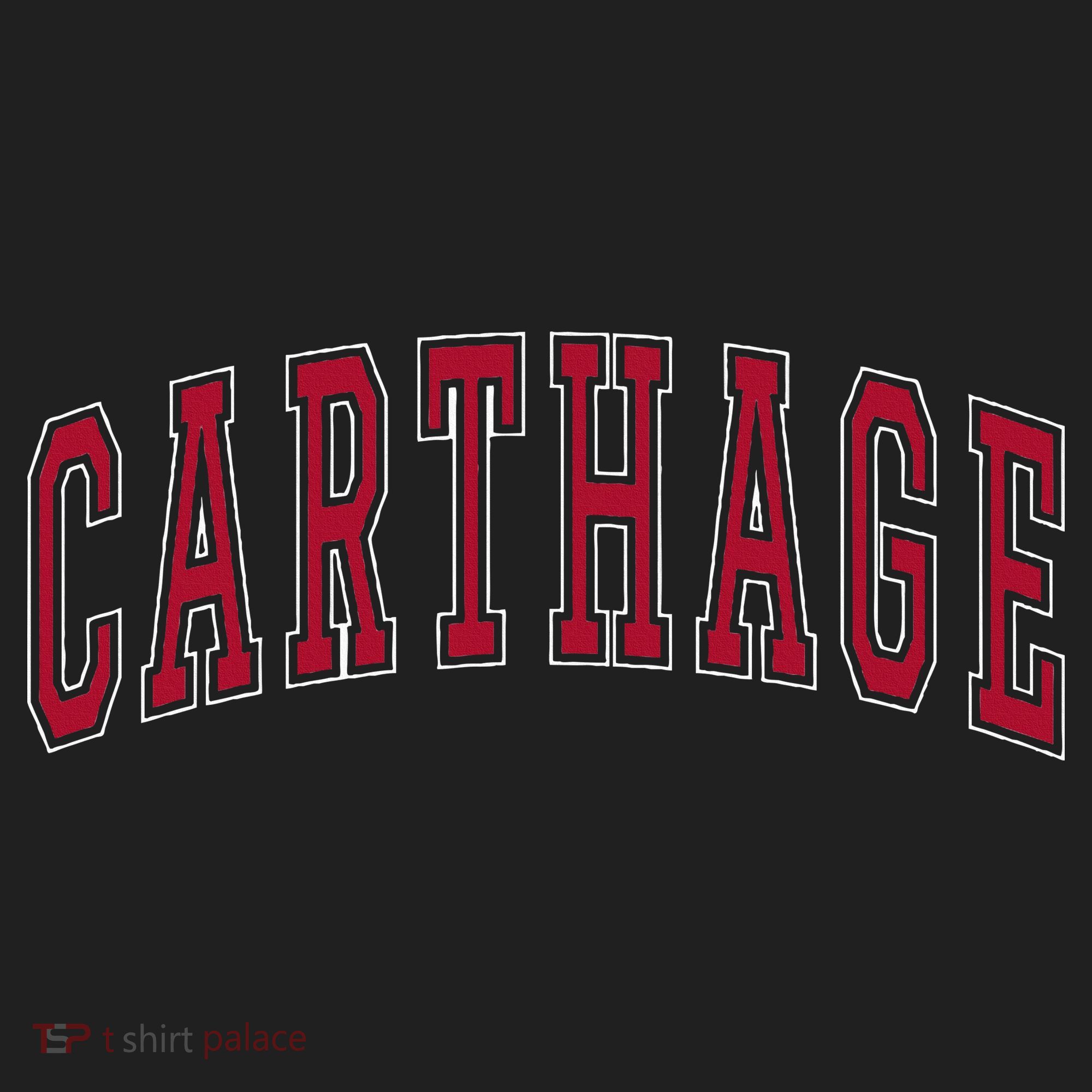 Carthage Illinois Souvenir College Style Red Text Beanie