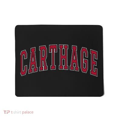 Carthage Illinois Souvenir College Style Red Text Mousepad