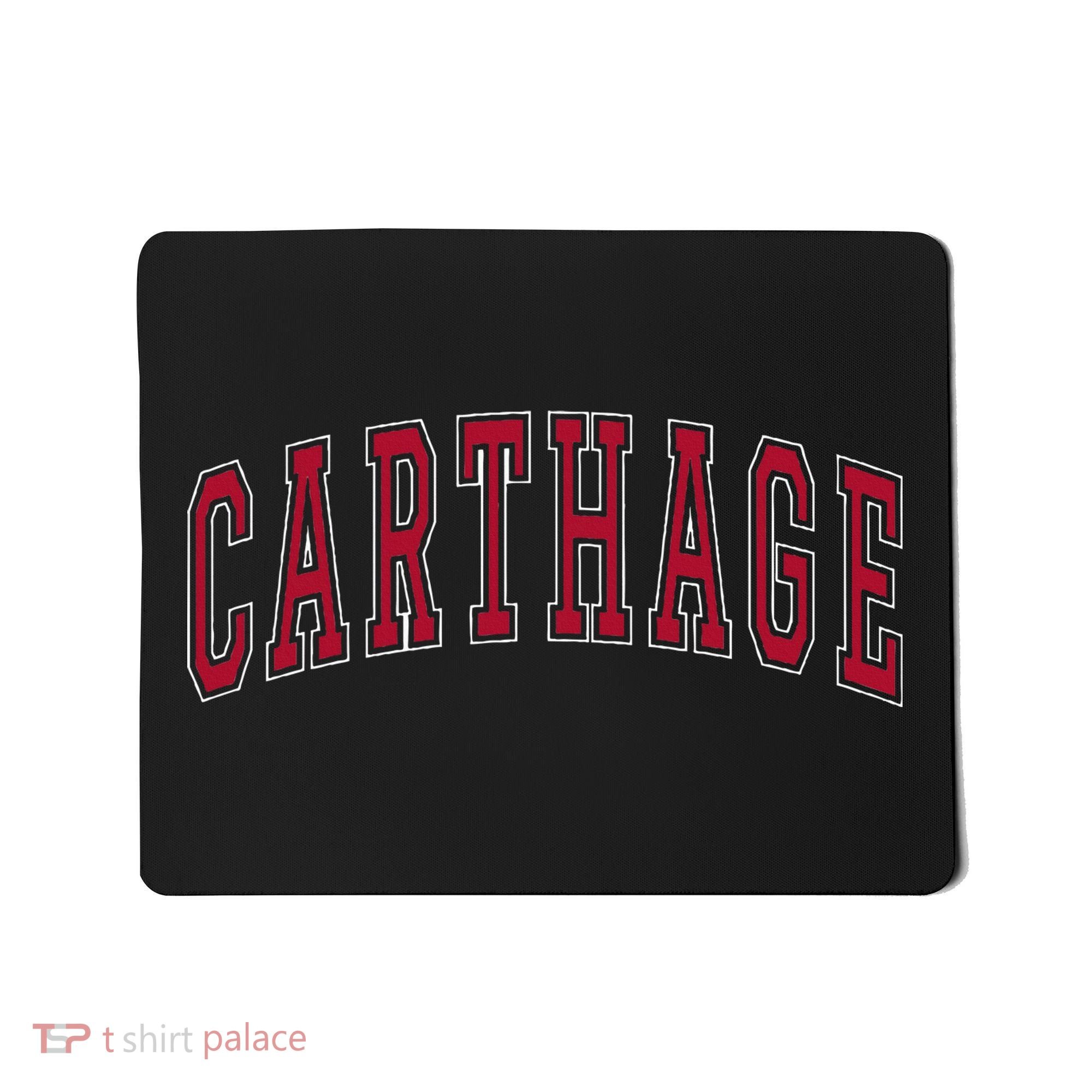 Carthage Illinois Souvenir College Style Red Text Mousepad