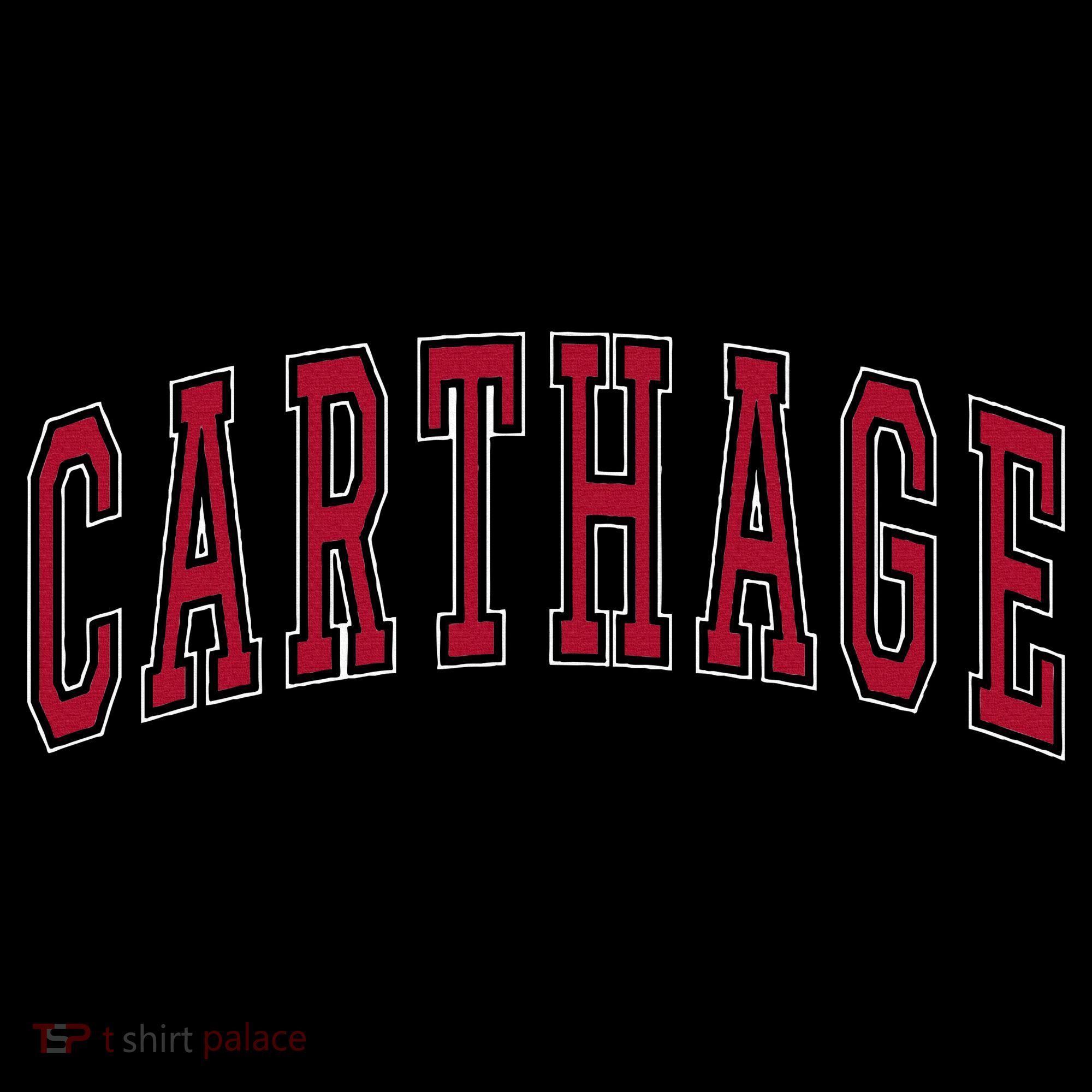 Carthage Illinois Souvenir College Style Red Text Baby Bodysuit