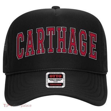 Carthage Illinois Souvenir College Style Red Text Hat