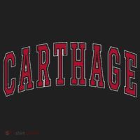 Carthage Illinois Souvenir College Style Red Text Golf Towel thumb 3
