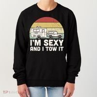 Camping I'm Sexy And I Tow It Funny Retro Sunset Women's Sweatshirt thumb 0