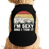Camping I'm Sexy And I Tow It Funny Retro Sunset Doggie Tank thumb 0