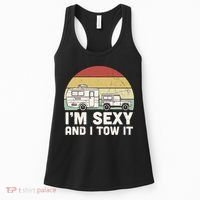 Camping I'm Sexy And I Tow It Funny Retro Sunset Women's Tank Top thumb 0