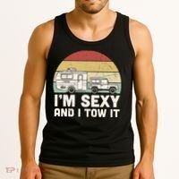 Camping I'm Sexy And I Tow It Funny Retro Sunset Tank Top thumb 3