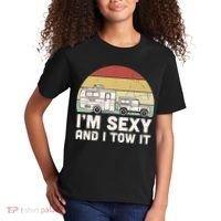 Camping I'm Sexy And I Tow It Funny Retro Sunset Kids T-Shirt thumb 2
