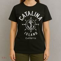 Catalina Island Sailing Compass Rose Beach Boat Great Gift T-Shirt thumb 4