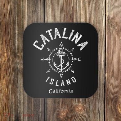 Catalina Island Sailing Compass Rose Beach Boat Great Gift Coaster