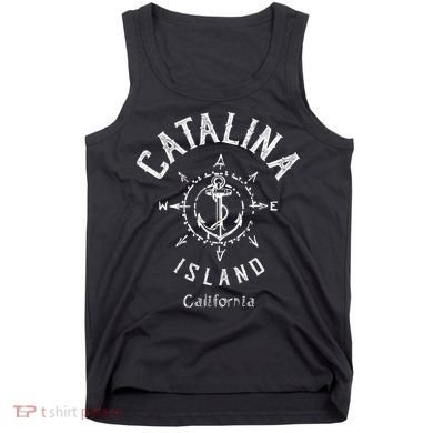 Catalina Island Sailing Compass Rose Beach Boat Great Gift Tank Top