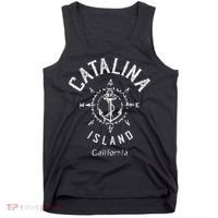 Catalina Island Sailing Compass Rose Beach Boat Great Gift Tank Top thumb 0